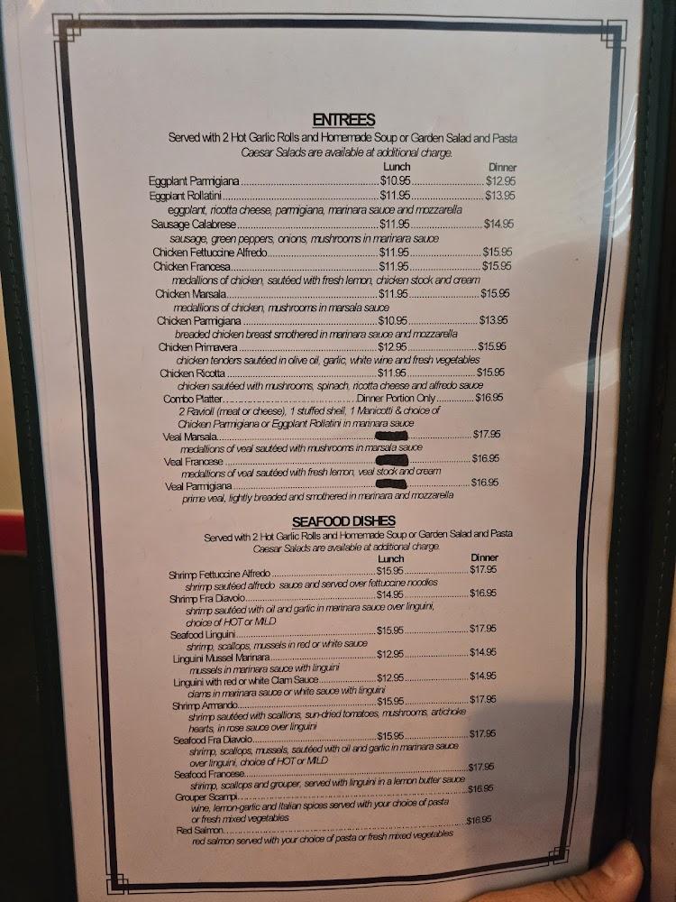 Armando's Italian Restaurant Menu image 1